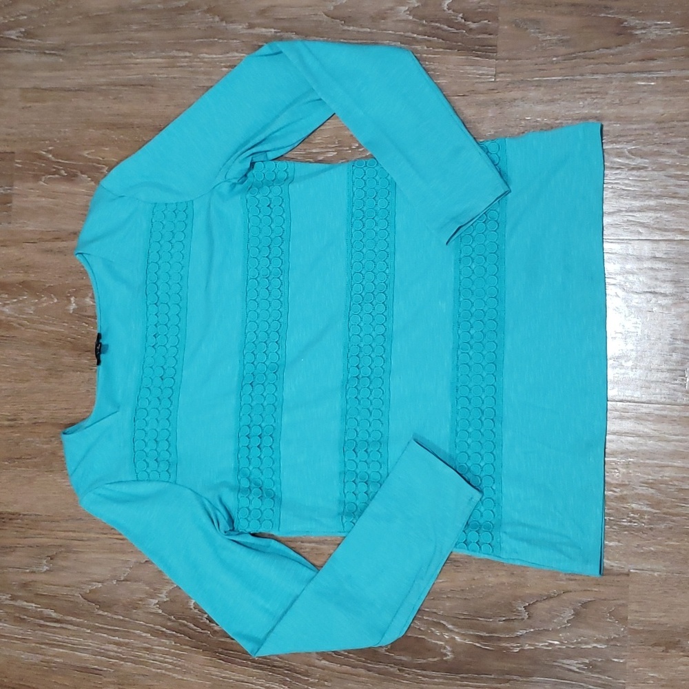 (S) Talbots Crochet Design Striped Casual Classic Minimalist Solid Color